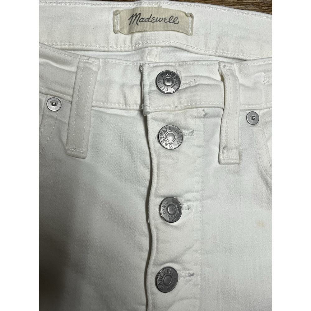 Madewell Women's White High Rise Cropped Button fly Jeans Size 27" - Picture 4 of 14